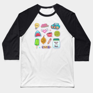 Random Sticker Baseball T-Shirt